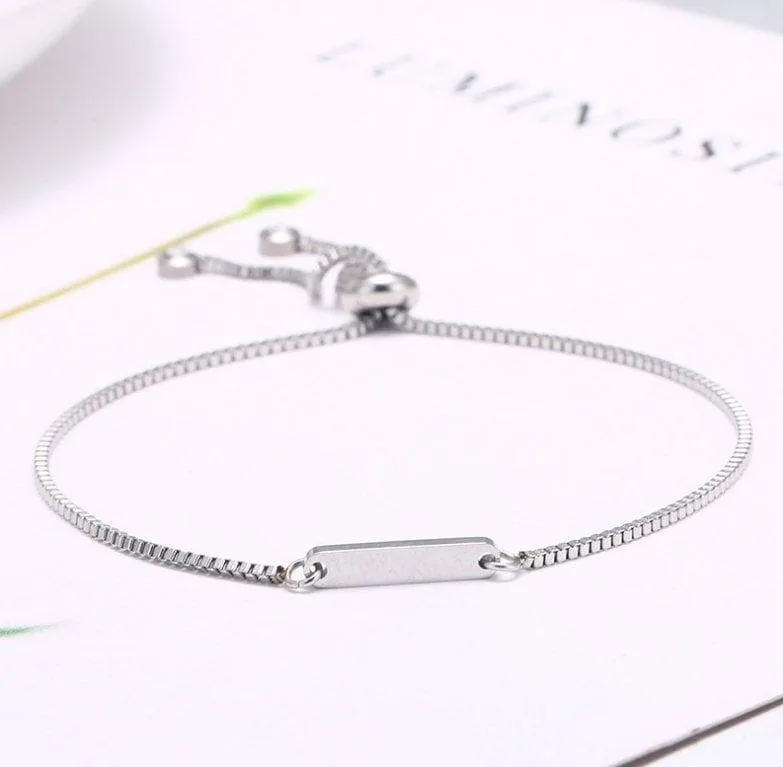 Tiny Personalized Bar Bracelet for Her