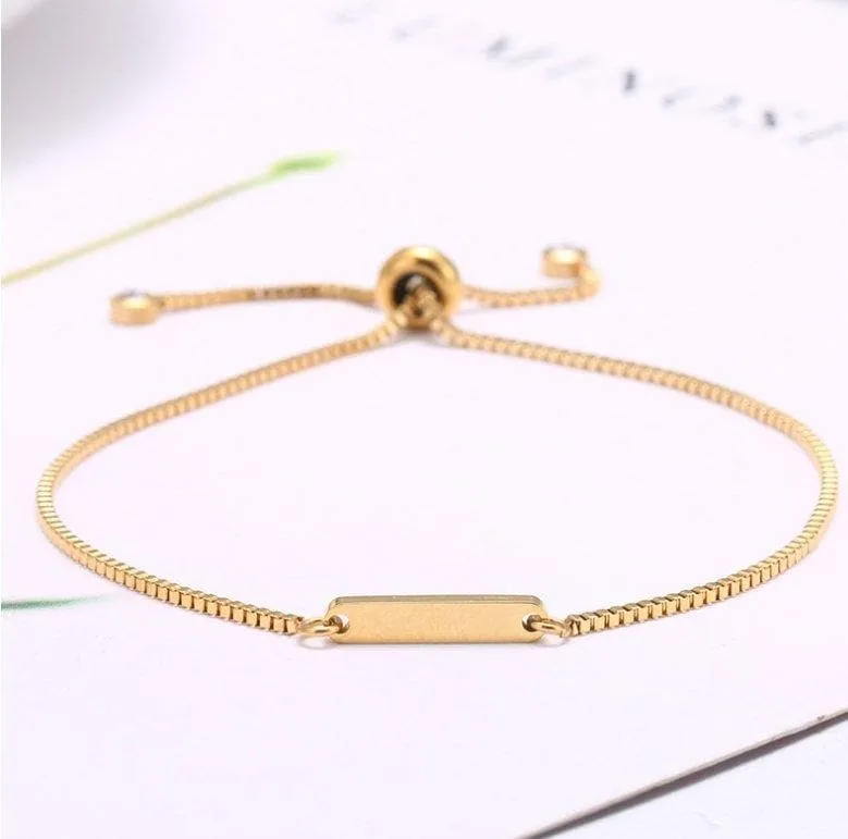 Tiny Personalized Bar Bracelet for Her