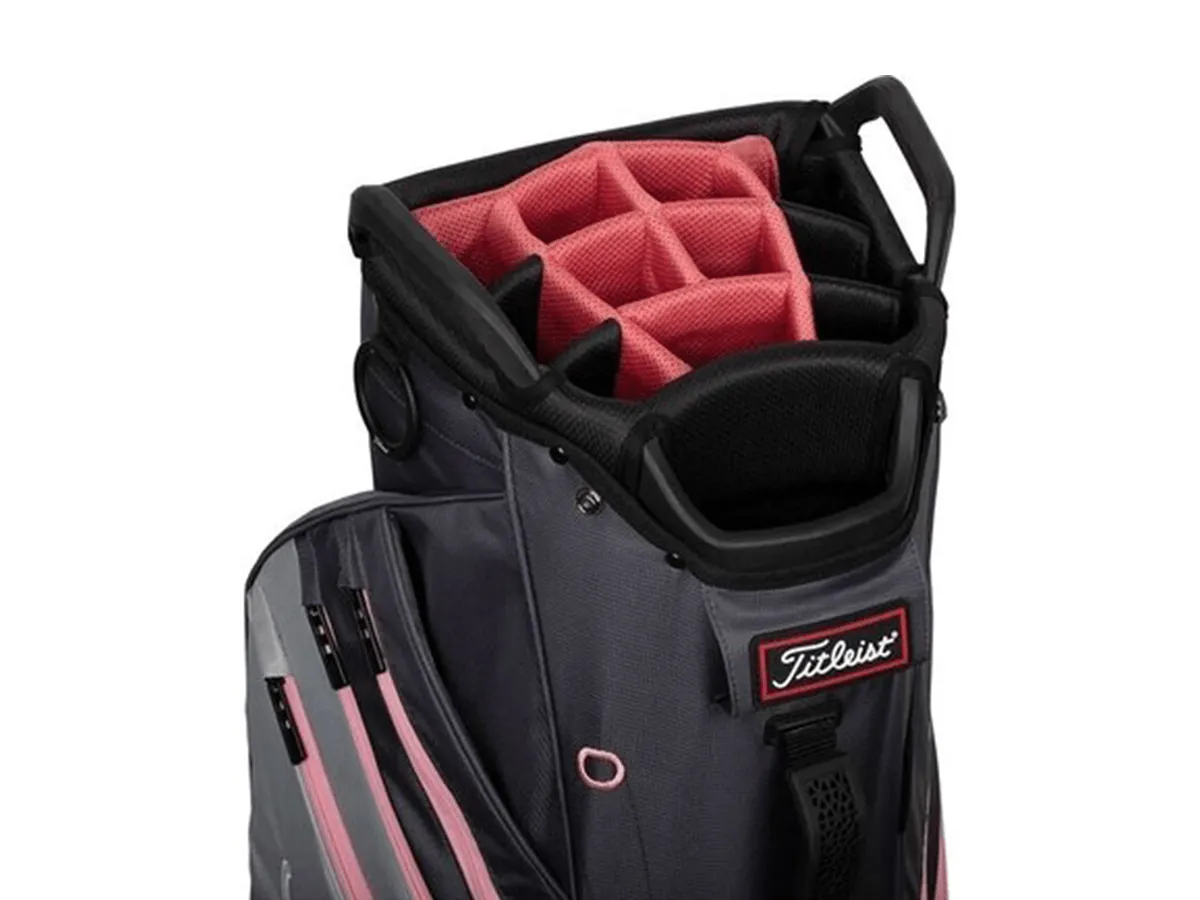 Titleist Lightweight 14 Cartbag - Grijs Zwart Rood