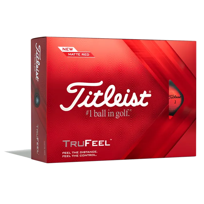 Titleist TruFeel 12 Pack Golf Balls Matte Red