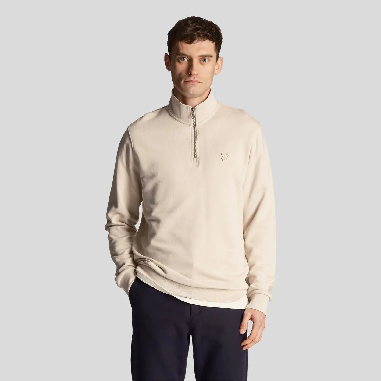 Tonal Eagle Quarter Zip Sweat Cove - SS24