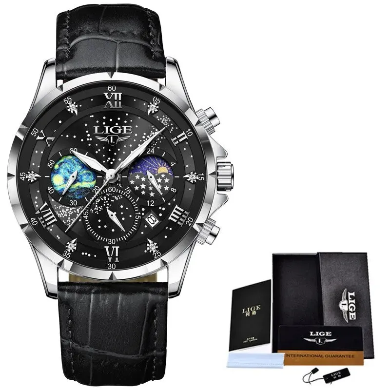 Top Luxury Brand Men Genuine Watches Date Quartz Clock