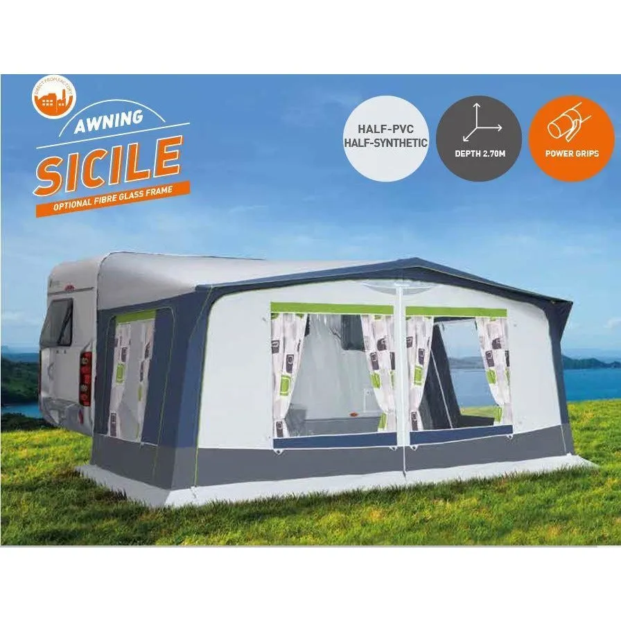 Trigano Sicile 270 (Steel/Fiberglass) Caravan Awning