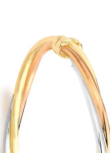 Tuscany Gold 9ct 3-Colour Gold Twist-Tube Bangle | Grattan