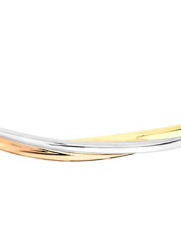 Tuscany Gold 9ct 3-Colour Gold Twist-Tube Bangle | Grattan