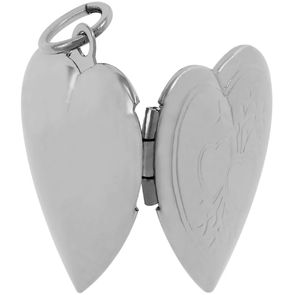 Two Hearts Locket, Rhodium