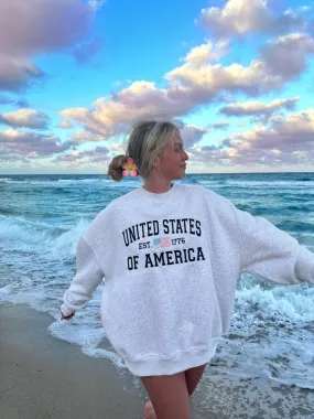 USA Embroidered Flag Sweatshirt