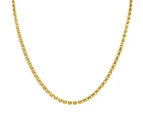 Victorian 14 Karat Yellow Gold Fluted Chain Antique Necklace