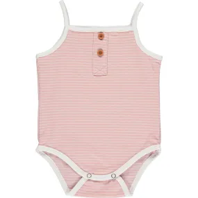 Vignette Karter Striped Spaghetti Strap Onesie, Pink