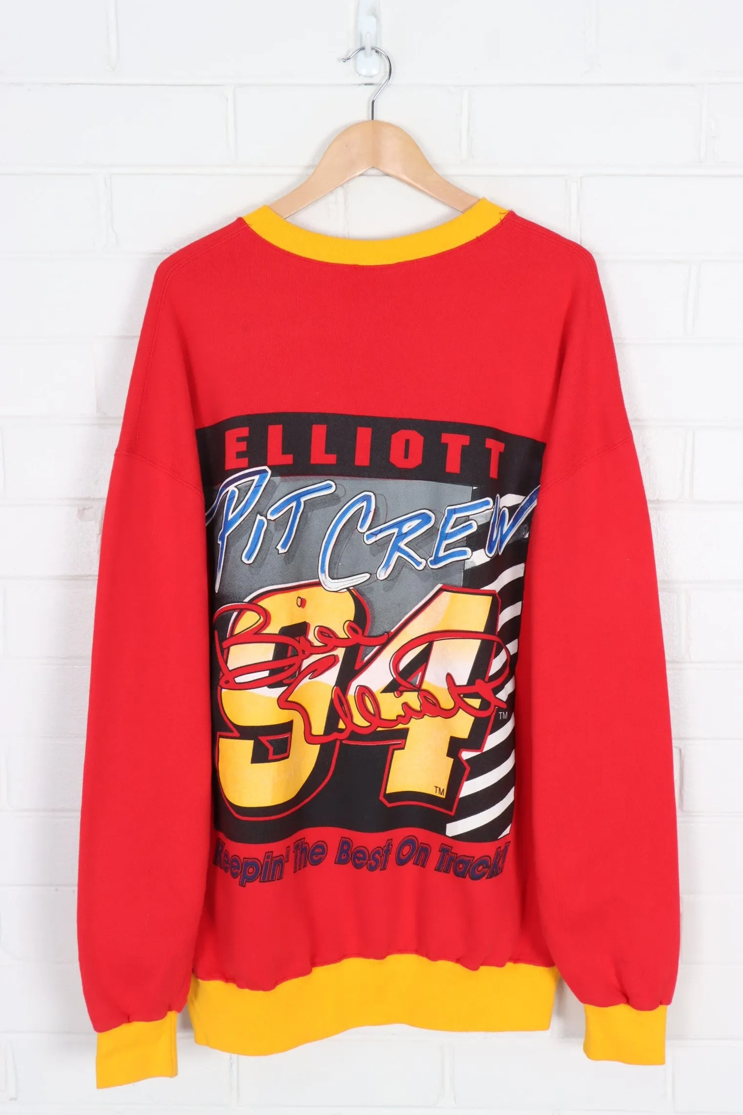 Vintage 1997 NASCAR Bill Elliot McDonalds Sweatshirt USA Made (XXL)