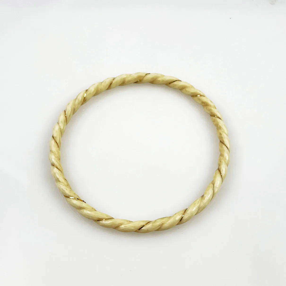 Vintage Ivory & Gold Twisted Bangle Bracelet Pre Ban