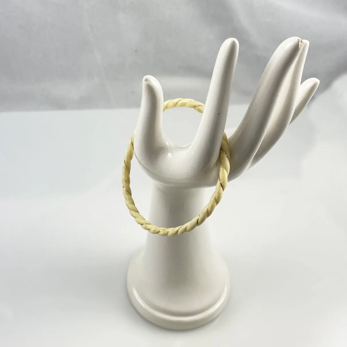 Vintage Ivory & Gold Twisted Bangle Bracelet Pre Ban