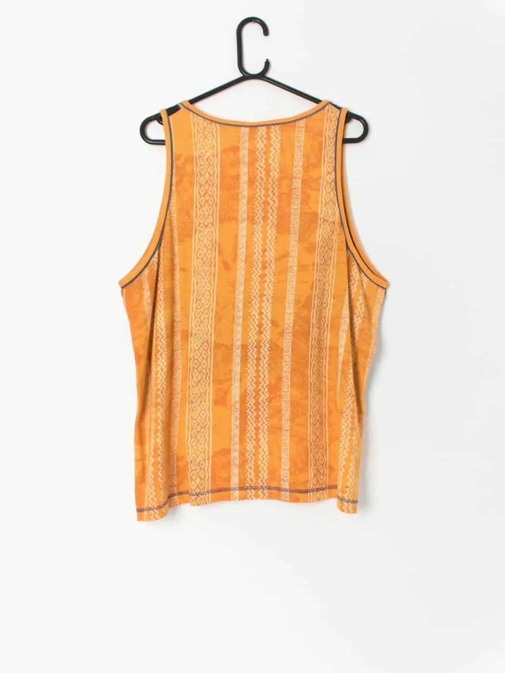 Vintage sports jersey, orange with Aztec print – Medium / Large