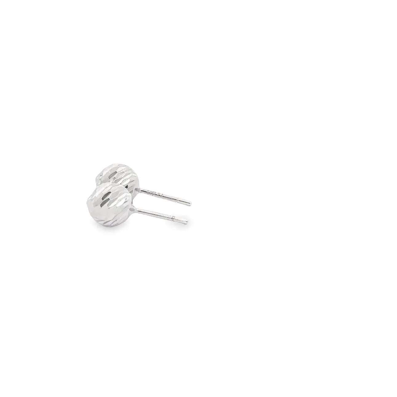 WD874 14kt gold diamond cut hollow ball studs