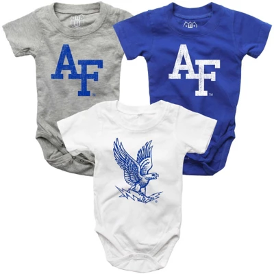 Wes and Willy Infant Air Force Academy Onesie 3 Pack