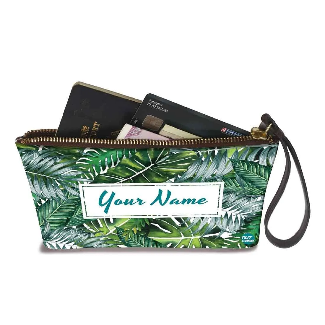 Women'S Wristlet Pouch - Monstera Leaf