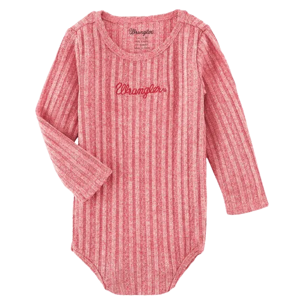 Wrangler Baby Girls Pink Long Sleeve Onesie 112338980