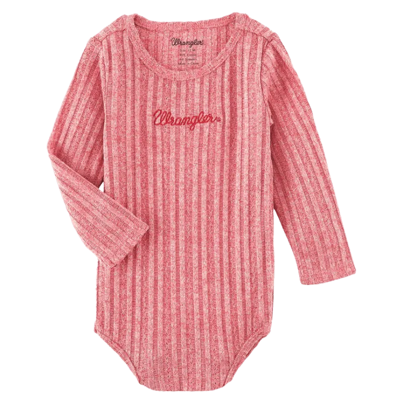 Wrangler Baby Girls Pink Long Sleeve Onesie 112338980