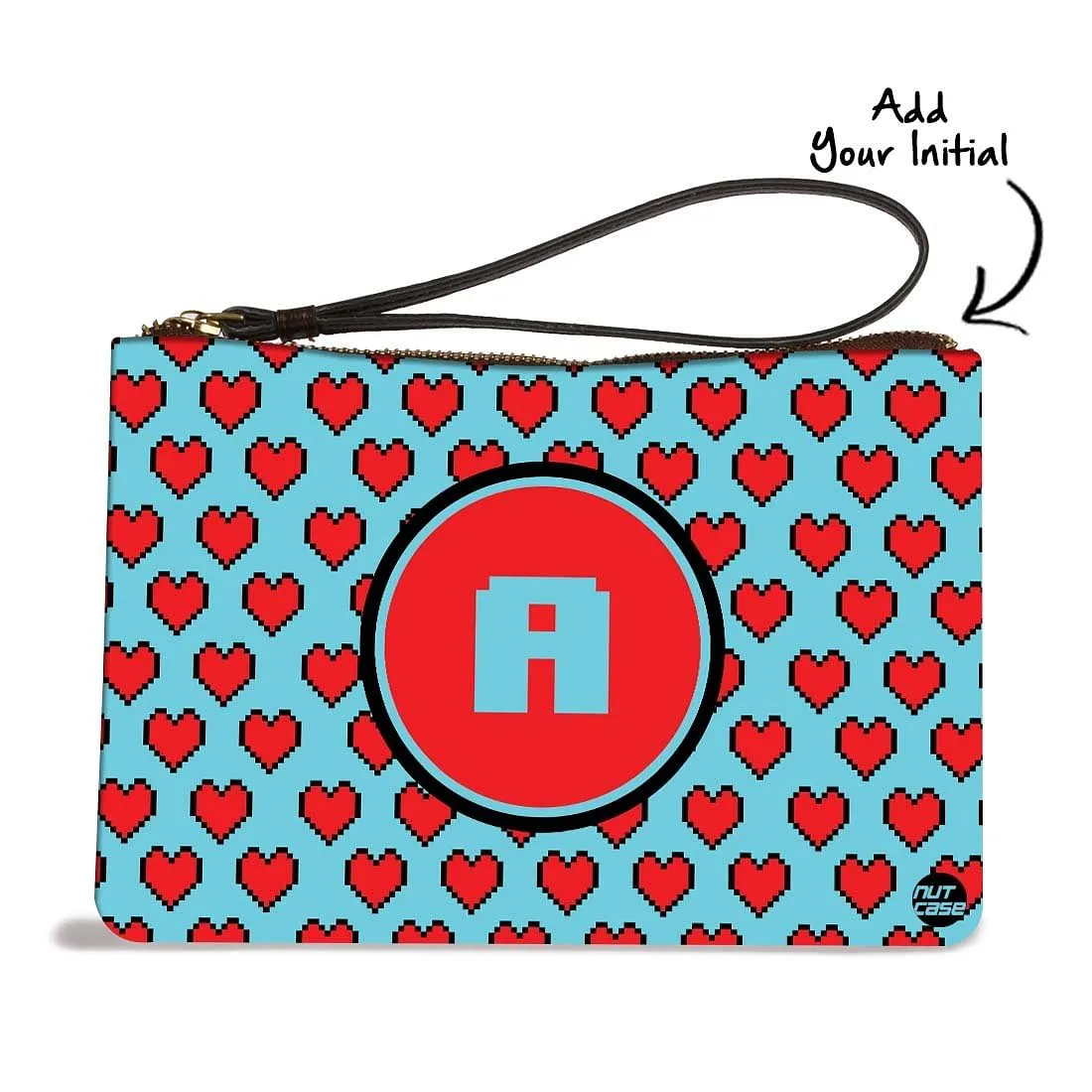 Wristlet Pouch - Red Hearts