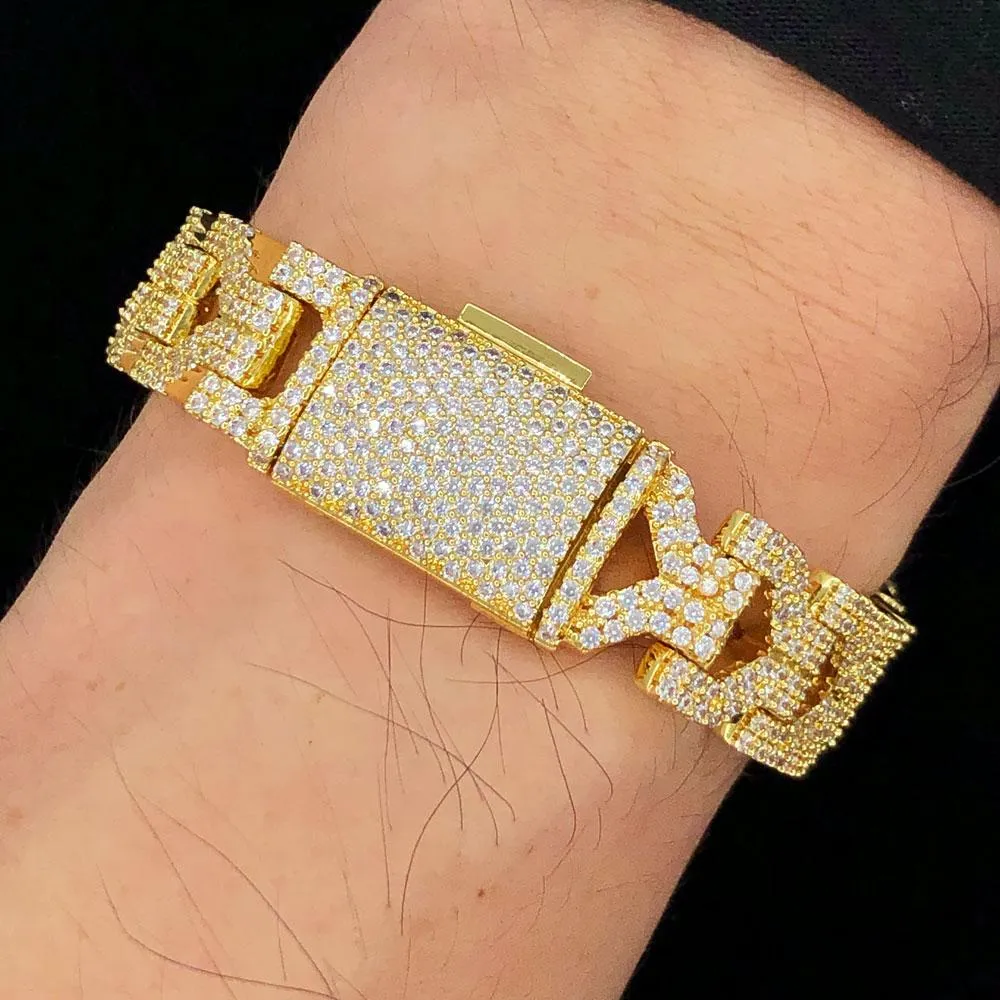 Y-Link CZ Iced Out Hip Hop Bling Bracelet