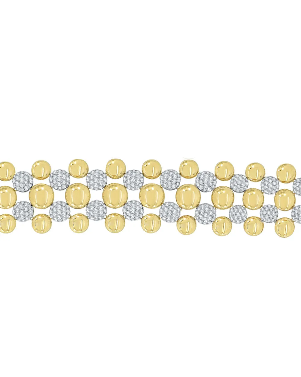 Yellow Gold and Diamond Bead Bracelet