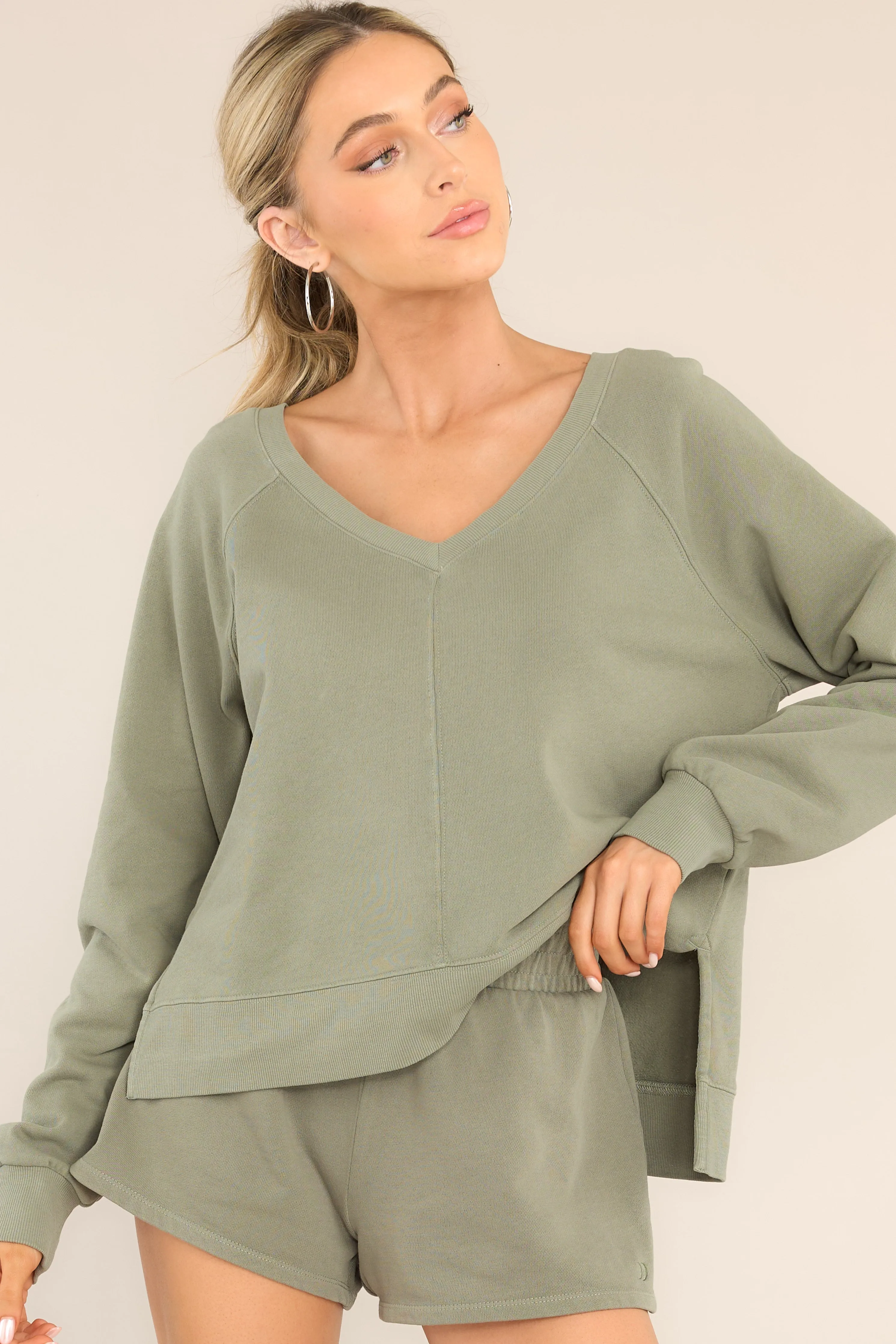 Z-Supply Olive Crush Open Back Sweatshirt