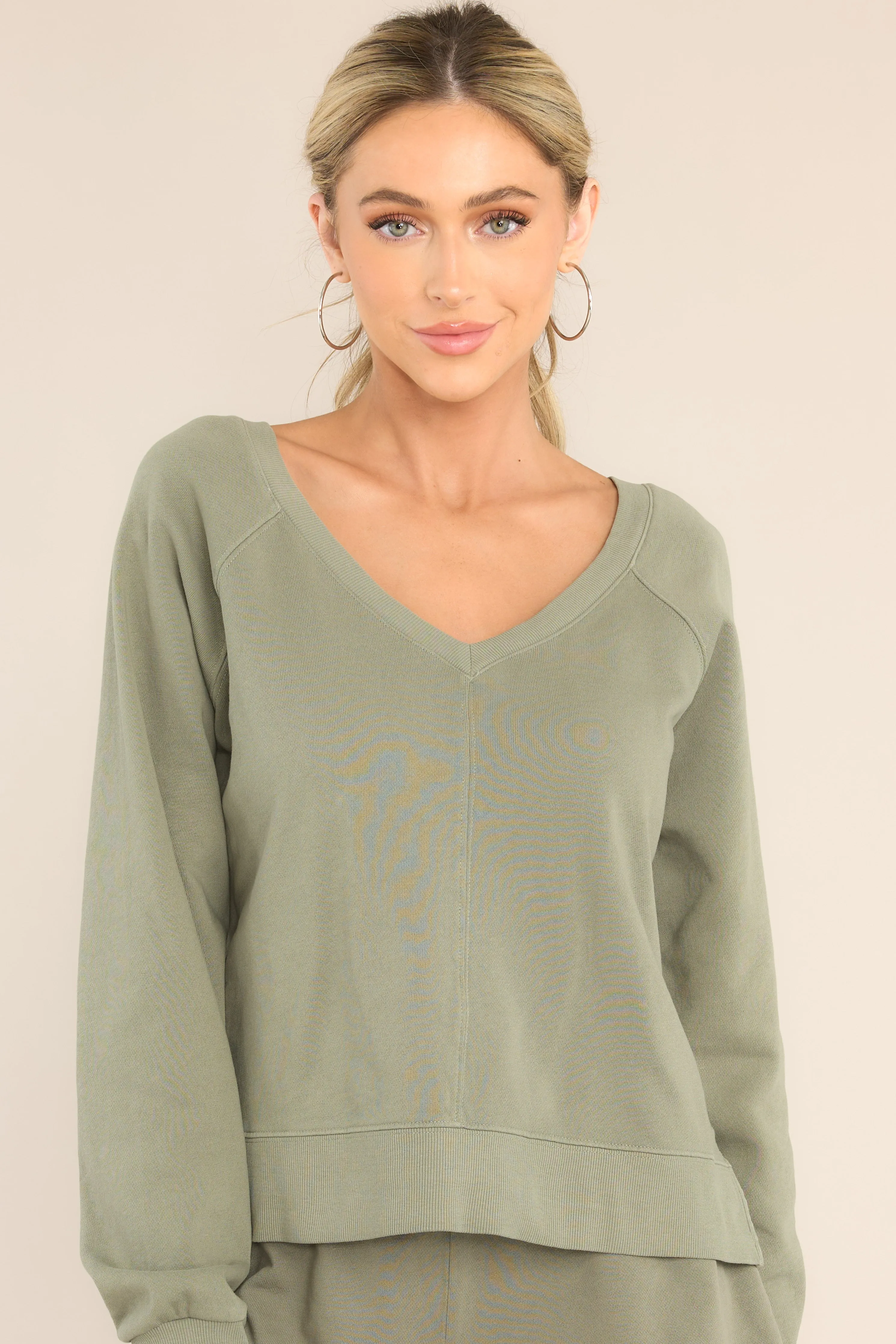 Z-Supply Olive Crush Open Back Sweatshirt