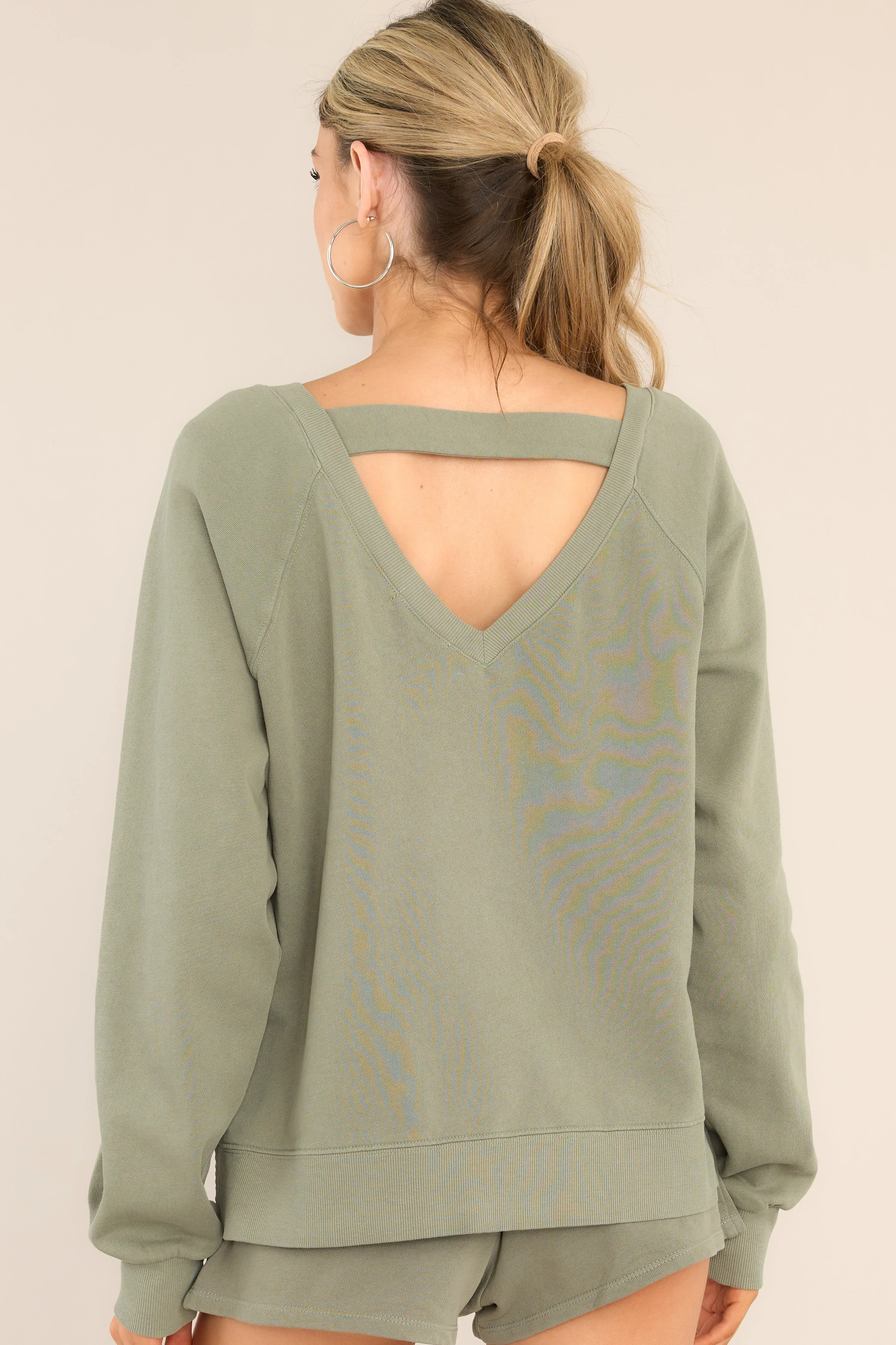 Z-Supply Olive Crush Open Back Sweatshirt