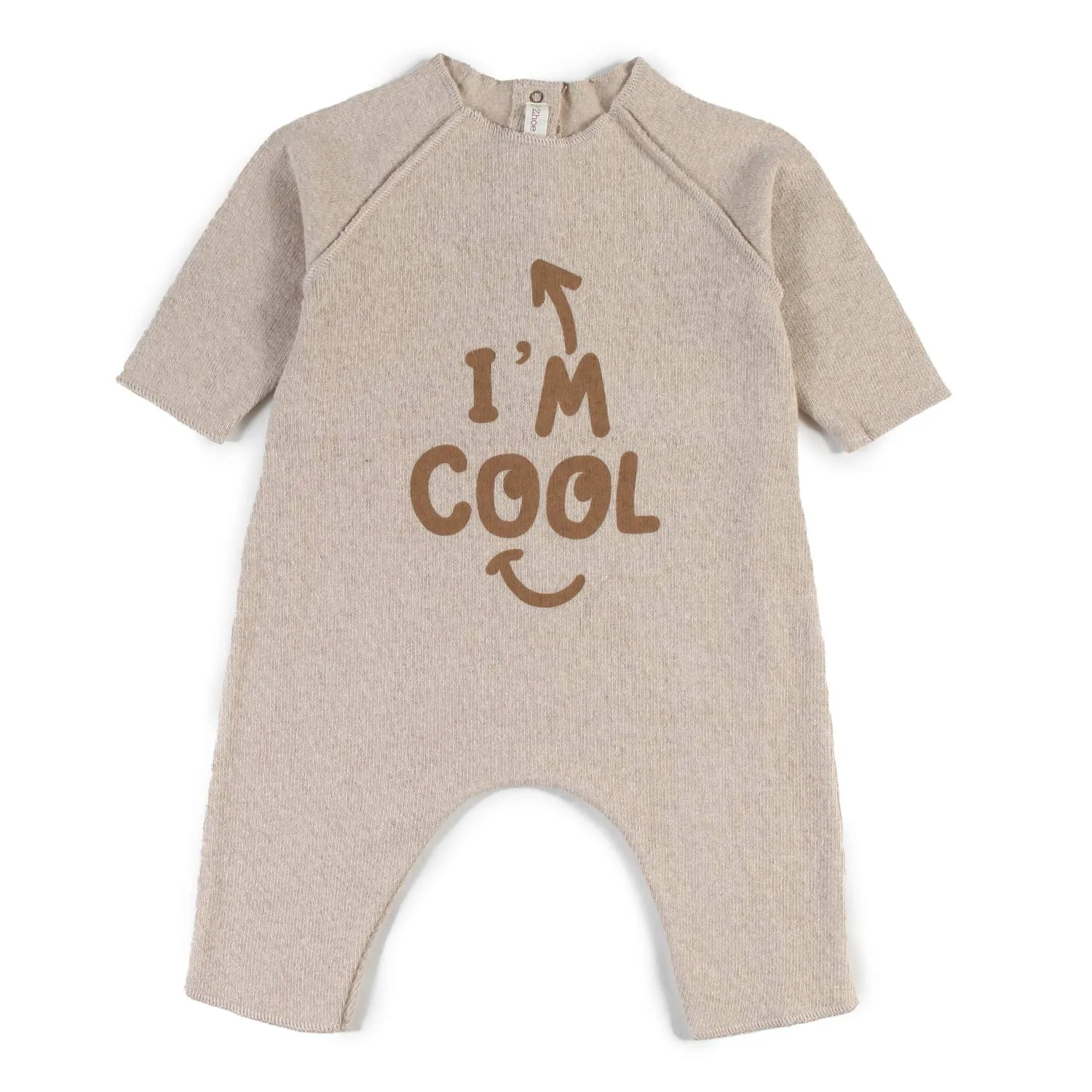 Zhoe & Tobiah Zhoe E Tobiah Ecru Interlock Onesie For Babies