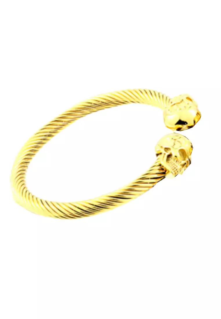 ZITIQUE 61mm Gold Skull Bangle