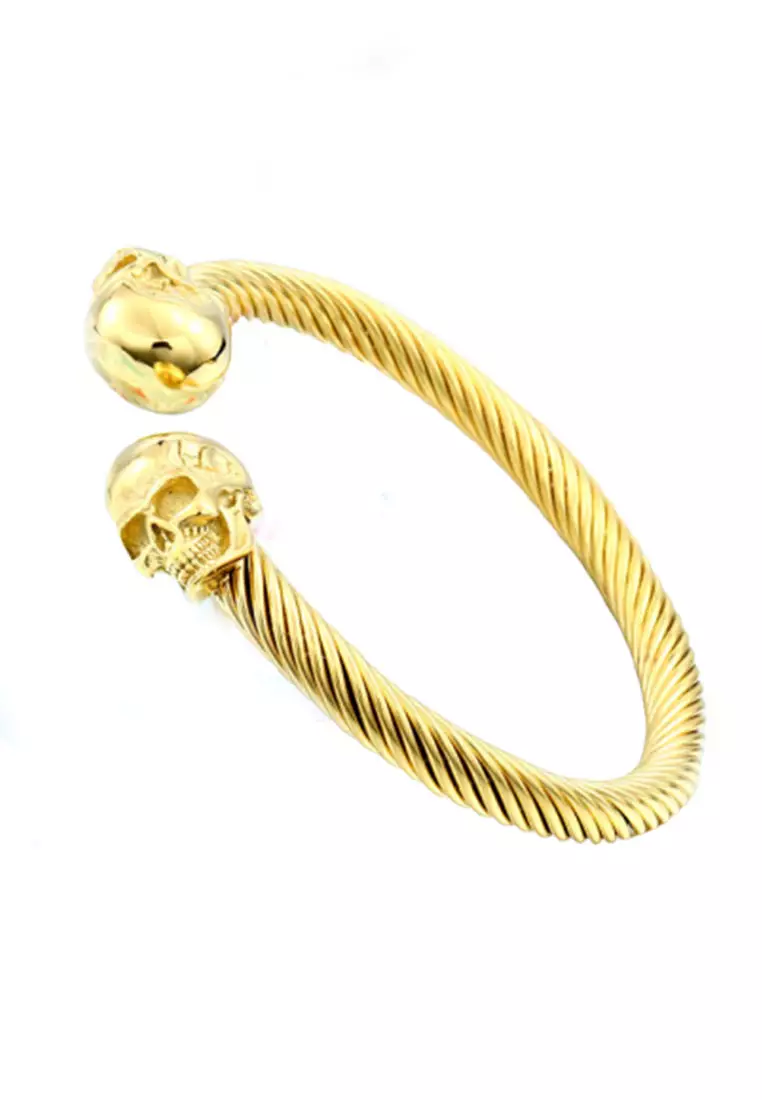 ZITIQUE 61mm Gold Skull Bangle